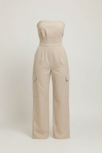Luna Urban Jumpsuit | Zwart, Beige & Groen