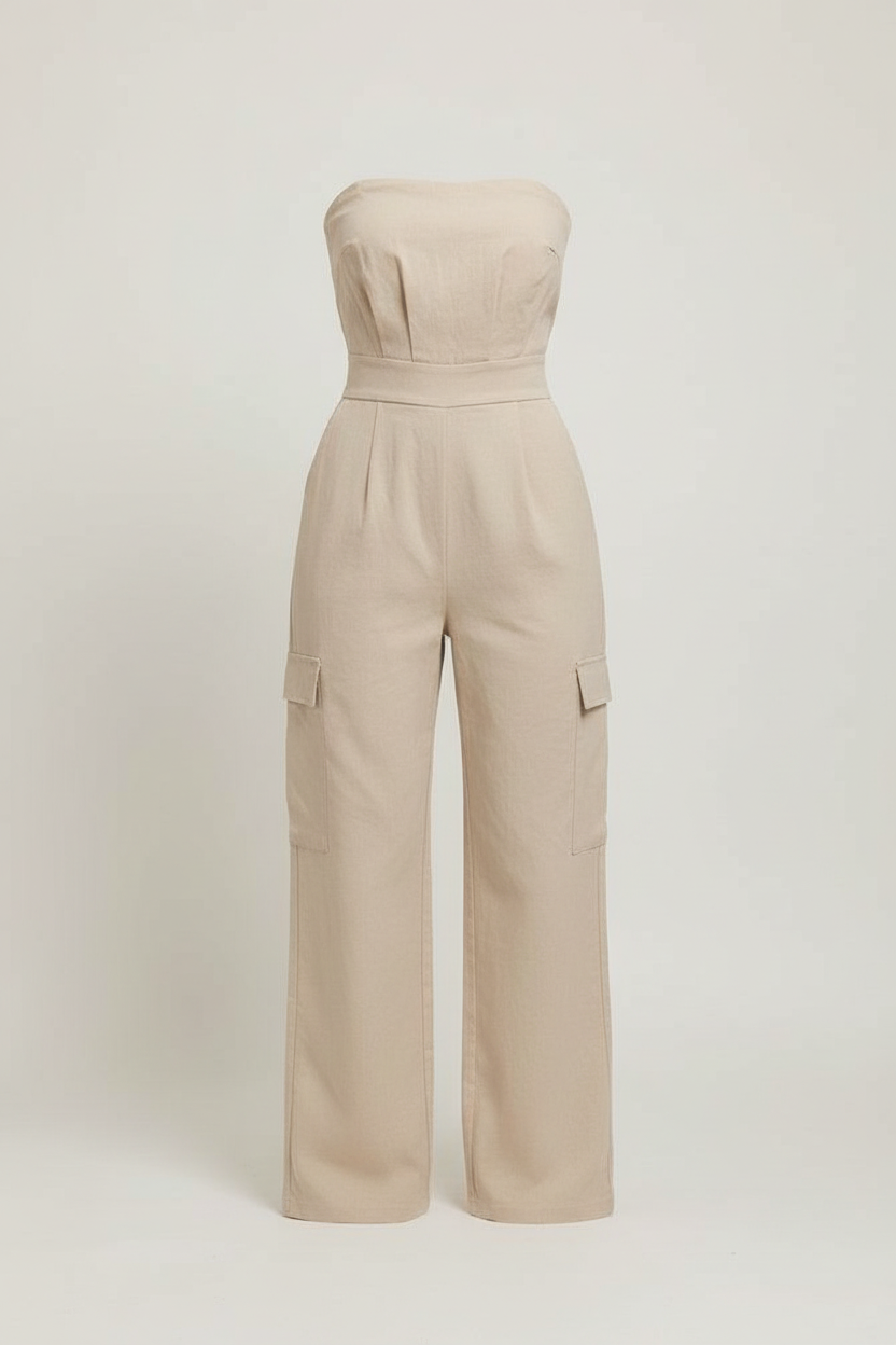 Luna Urban Jumpsuit | Zwart, Beige & Groen